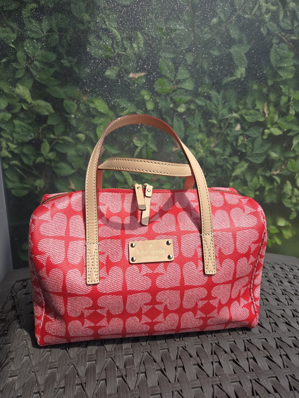 kate spade Red Heart Print Small Satchel
